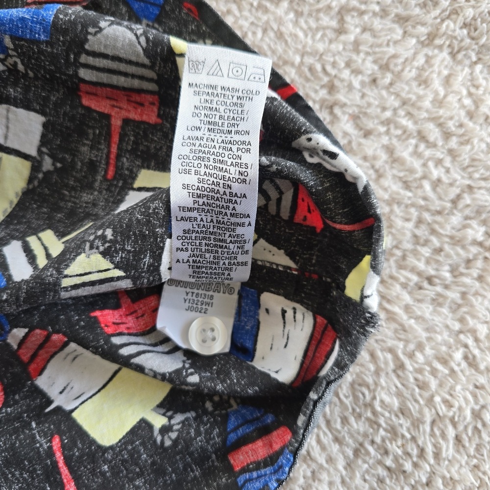 Unionbay Men's Short Sleeve Shirt Button-down All-Over Buoy Print Size L - Picture 12 of 13